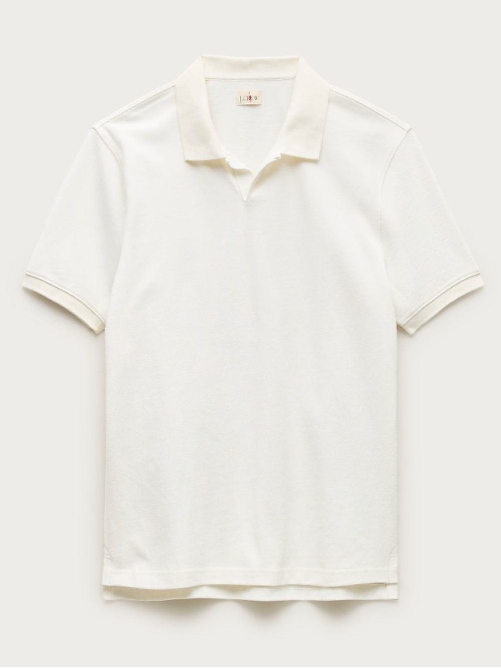 J crew ivory Piqué johnny-collar polo shirt